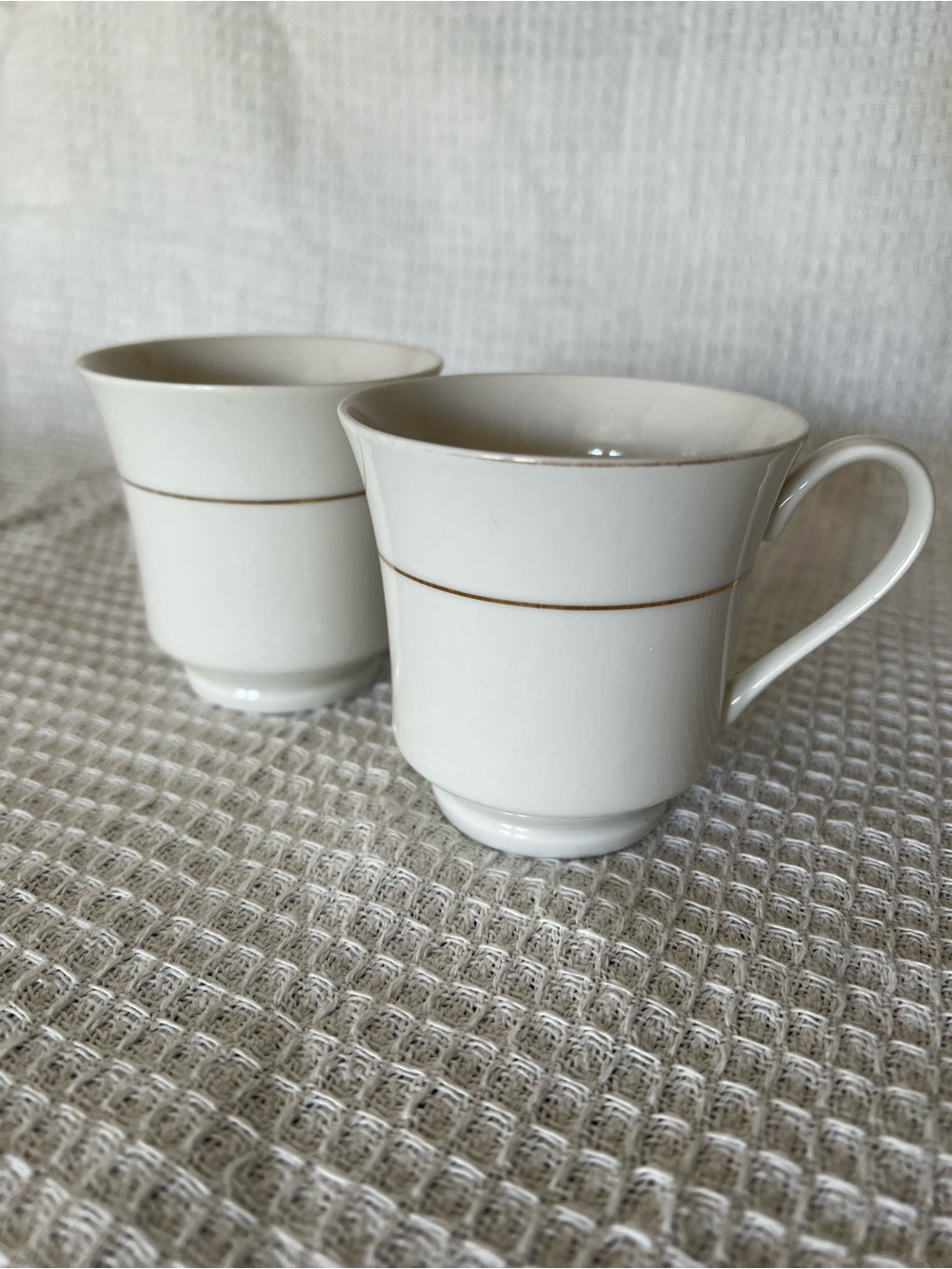 Farberware Ivory Porcelain Tea Cups with Gold Trim - Set of 2